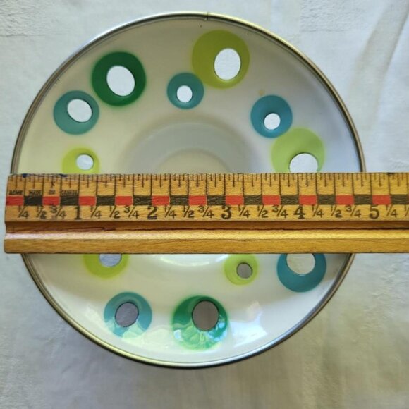 Set of 4 1980'S Ikea EMALJ pattern Enamel Tea Light Candle Holders - Picture 6 of 8